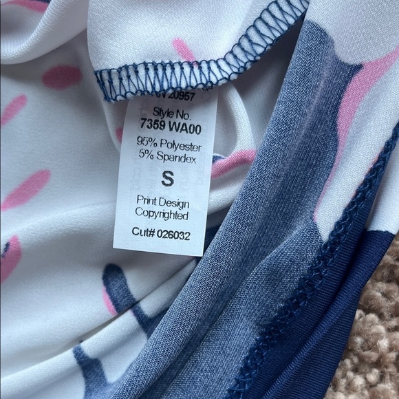 Tori Richard Navy Leaf Print Nightgown - Picture 6 of 7